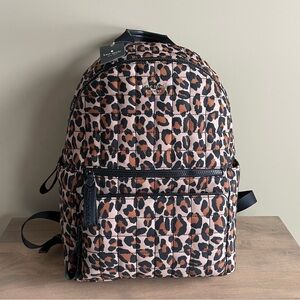 Kate Spade Camden Quilted Large Leopard Backpack, Brown Multi